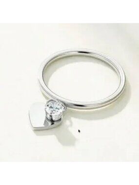 Luxe Silver Tone Heart Dainty Ring